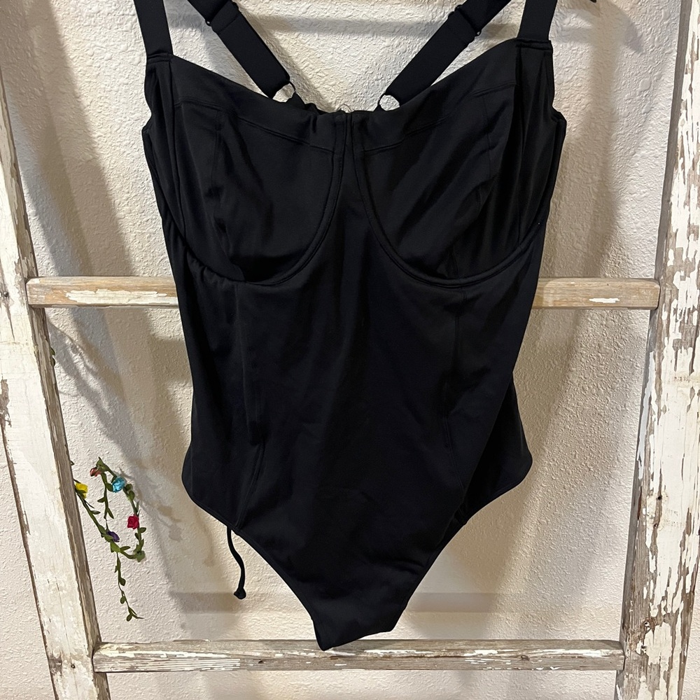 Elegant Black Women's One-Piece Swimsuit